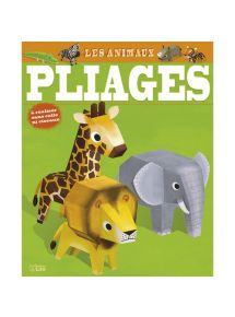 Bloc de 16 pages, 7 animaux à plier sans ciseaux sans colle et gommettes pour décorer