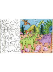 Rouleau fresque à peindre dinosaure