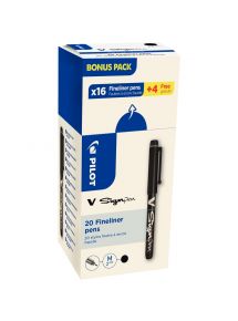 Écopack de 20 feutres V-Sign noirs dont 4 gratuits