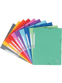 Paquet de 10 chemises 3 rabats à élastiques en carte lustrée 400g, coloris assortis