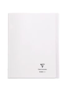 Cahier piqûre 96 pages Koverbook, 24x32 cm, seyès 90g, couverture polypropylène incolore