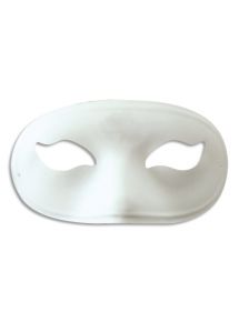 Masque en plastique blanc à décorer loup simple