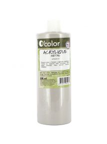 Gouache métallisée, flacon de 500ml, argent