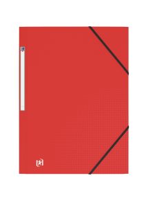 Chemise 3 rabats à élastiques MEMPHIS en polypropylène opaque 5/10ème, coloris rouge