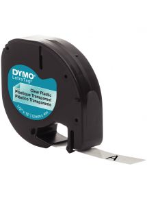 Recharge Lelatrag l12 mm x 4 m noir sur transparent