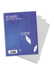 Paquet de 10 buvards 100g, 16x21cm, blanc