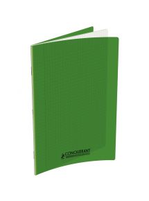 Cahier polypro 24x32cm, 96p, grands carreaux, vert