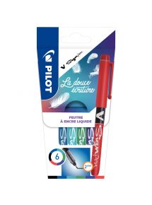 Pochette de 6 feutres V-Sign Pen assortis