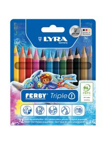 Crayon de couleur gros module Triple One, étui de 12 