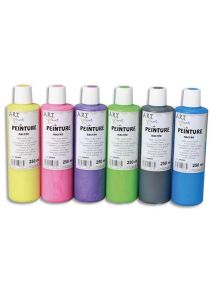 Peinture acrylique nacrée ArtPlus tous support, coffret de 6x250ml, couleurs assorties