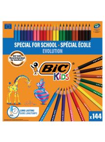 Crayon de couleur Evolution Bic Kids, classpack de 144