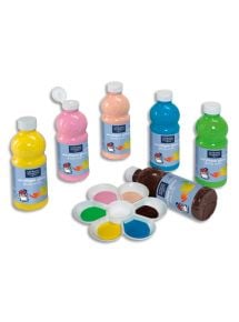 Peinture acrylique Glossy, flacon de 500ml, lot de 6 couleurs assorties