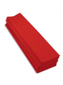 Papier crépon standard, format 2x0,5m, paquet de 10 feuilles rouge
