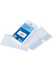 Paquet de 50 enveloppes blanches 110x220mm 80g bande siliconée