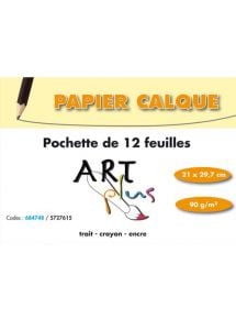 Calque 21x29,7cm, 90g, pochette de 12 feuilles (3211899)