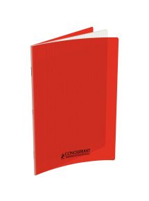 Cahier polypro 24x32cm, 140p, grands carreaux, rouge