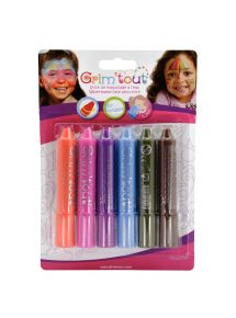 Lot de 6 sticks de 4,7 grammes de maquillage à l'eau coloris pop