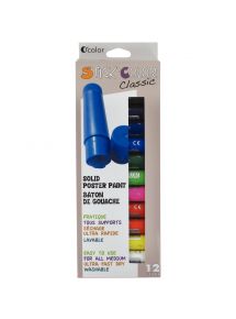 Gouache en stick 10g Wonday, boîte de 12 assortis