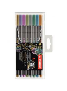 Feutre de coloriage Pen 68 pointe moyenne, étui de 8 couleurs métalliques