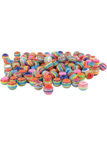 Sachet d'environ 200 perles rondes multicolores, diamètre 12 mm