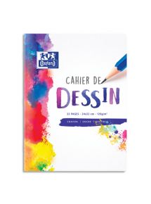 Cahier de dessin 24X32cm, 32p, papier dessin uni 120g