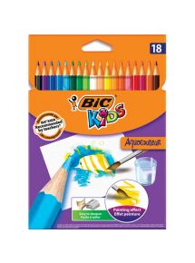 Crayon de couleur Aquacouleur, étui de 18