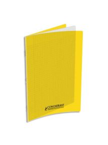 Cahier polypro 21x29,7cm, 48p, grands carreaux, jaune