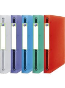 Classeur 26x32cm souple, 4 anneaux ø30mm, dos de 4cm, couleurs assorties