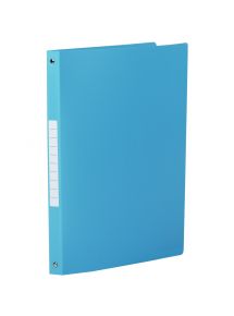 Classeur 4 anneaux en polypropylène opaque, format A4, dos 2,5 cm, bleu clair