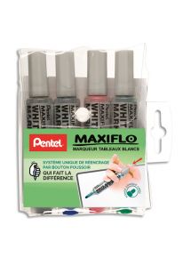 Marqueurs Maxiflo pour tableau blanc pointe conique moyenne pochette de 4 assorti