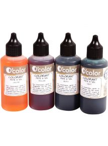 Boîte de 4 Flacons de 60 ml de colorant pour pâte à sel
