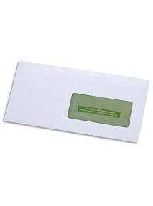 Enveloppe blanche 110x220mm, fenêtre 45x100mm, boîte de 500