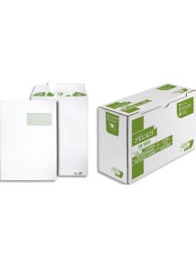 Enveloppe blanche 229x324mm, fenêtre 50x100mm, boîte de 250 