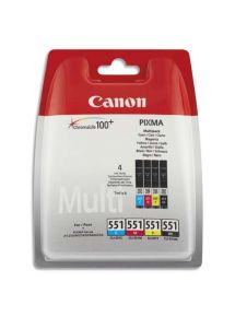 Cartouche Canon jet d'encre CLI-551, multipack noir et couleurs