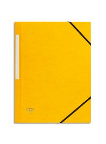 Chemise 3 rabats à élastique en carte lustrée, format A4, jaune