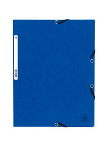 Chemise 3 rabats à élastique en carte lustrée Top File, format A4, bleu