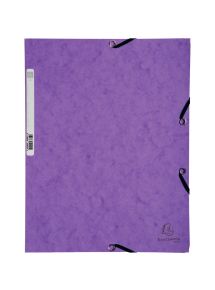 Chemise 3 rabats à élastique en carte lustrée, format A4, violet