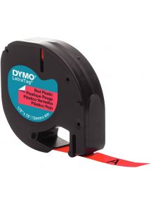 Recharge lettre plastique 12 mm x 4 m  noir sur rouge