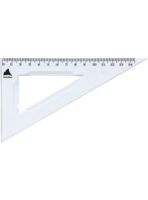 Equerre plastique graduée, 60° 16 cm