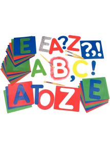 Pochoirs alphabet translucide, lot de 26