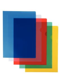 Sachet de 10 pochettes coin en polypropylène 12/100ème, coloris assortis