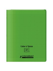 Cahier polypro avec rabat 24x32cm, 48p, grands carreaux, jaune