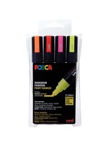 Set de 4 marqueurs Posca fluo pointe moyenne ogive assortis