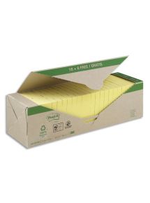 Bloc Post-it jaune format 76x76mm, pack de 24 blocs de 100 feuilles