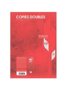 Copies doubles non perforées 21x29,7cm, grands carreaux, 70g, 200 pages