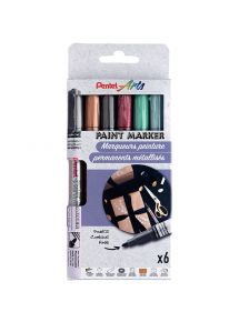 Pochette de 6 marqueurs peinture métal assortis