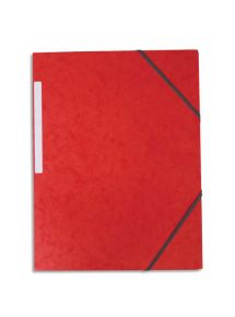 Chemise simple à élastique 24x32cm, carte lustrée, rouge