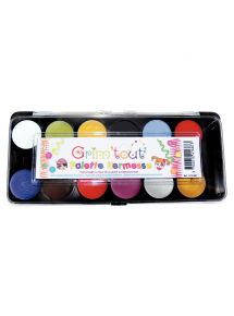 Galet de maquillage à l'eau+ pinceau, normes cosmétiques, nettoyage eau et savon, set de 12