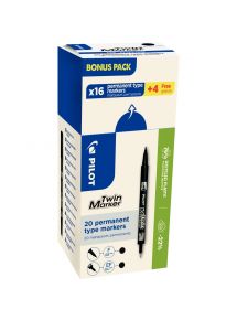 Écopack de 20 marqueurs Twin marker noirs dont 4 gratuits