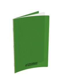 Cahier polypro 24x32cm, 48p, grands carreaux, vert